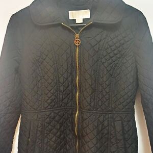 Michael Kors Black Quilted Diamond Puffer with Gold Zipper